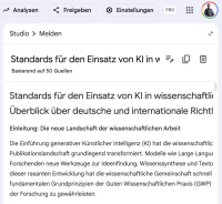 Blick in Notebook LM